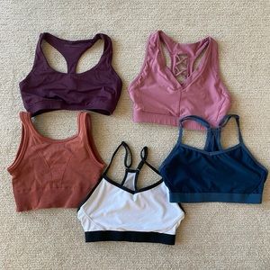Set of 5 sport bras